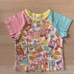 メゾピアノ　ミミちゃん編みぐるみ　総柄Ｔシャツ　110