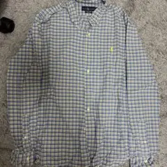 Ralph Lauren 青と黄色のチェック長袖シャツ