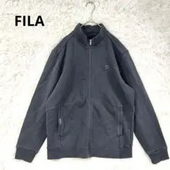 FILA WHITE LINE スウェット ジャケット L 背面エンボスロゴ　黒