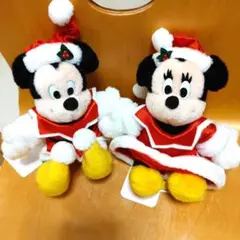 東京ディズニーランド15周年　クリスマスミッキー&ミニー　ぬいぐるみバッチ