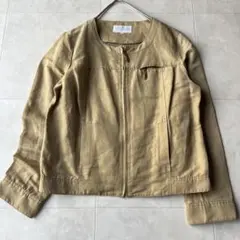 ✨三陽商会 マッキントッシュフィロソフィー リネン混 レザー ジャケット 38