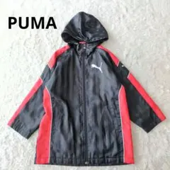 PUMA 푸마 벤치 코트 130 블랙 레드 뒷면 양털 후드 포함