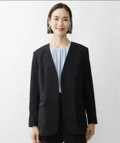 MICHEL KLEIN ストレッチノーカラージャケットのサムネイル