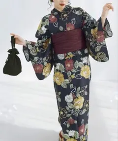 新品 Dita ディータ 古典 大正ロマン 浴衣 ツバキ 椿 セット