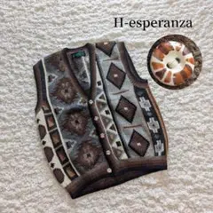 美品【H-esperanza】アルパカ100%　ヴィンテージ　ニットベスト