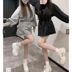 GRL ラインストーントップスミニスカートスウェットセットアップ[pm472a]