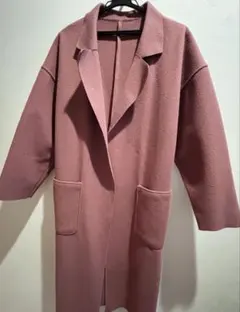 【最終値下】ウエストリボン付きピンクロングコート