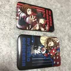 ヒロアカ　缶バッジ2個セット　お茶子、ヤオモモ、きのこ、黒色