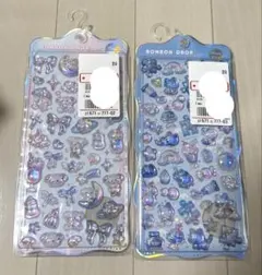 ボンボンドロップシール ちゅるきら わんわん そらねこ ２枚セット