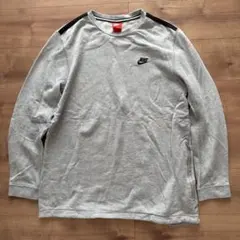 NIKE ナイキ スウェット トレーナー グレー ワンポイント刺繍ロゴ Lサイズ