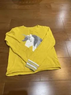 ユニコーン刺繍 イエロー 長袖カットソー M GAP 匿名配送
