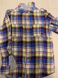 ミキハウスダブルBリバーシブル綿チェックシャツ