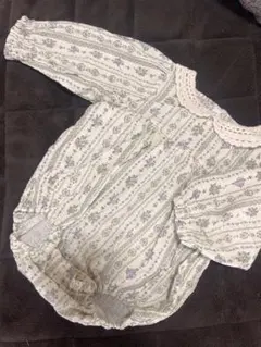 花柄コットンロンパース 80cm