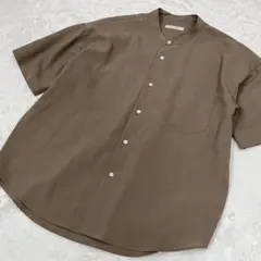 ジャーナルスタンダード　ノーカラーシャツ　オーバーサイズ　バンドカラー　半袖