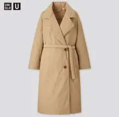 ユニクロ　パデットコート　ベージュ　ダウン　アウター　M