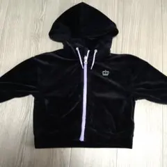 Babydoll 黒 フード付きクロップドパーカー