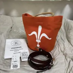 russet オレンジ フラワーモチーフ ショルダーバッグ