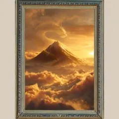 天を翔ける龍 ☆ 黄金富士と金龍 No.1 ☆ 開運ヒーリングアート