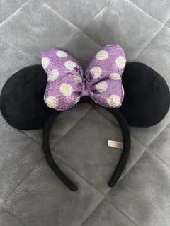 ミニー耳カチューシャ 紫ドット