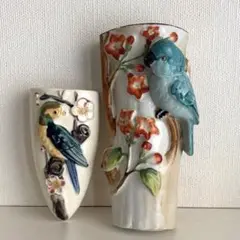 壁掛け　花器　鳥　2個セット