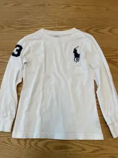 ポロシャツスタイル 長袖カットソー ホワイト 120 キッズ