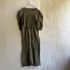極美品 B&Yアローズ トリアセテート ノースリーブフレアワンピース 