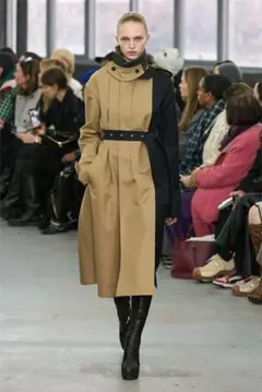 sacai バイカラー トレンチコート ロング丈 ベルト付きのサムネイル