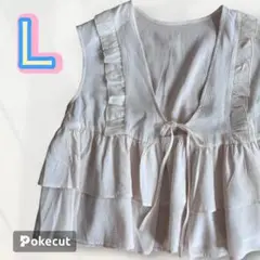 【新品】フリル付きホワイトベスト Lサイズ 辻希美