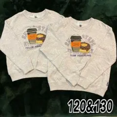 F.O.KIDS トレーナー　杢ベージュ 120&130サイズ　2着セット