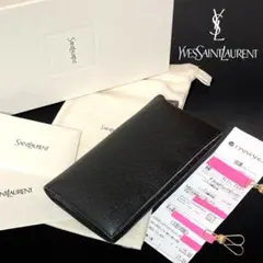 定価12万 サンローラン カサンドラロゴ 長財布 レザー 黒 687103 ロゴ