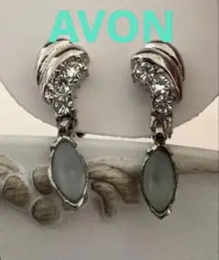AVON アンティーク　ヴィンテージ　イヤリング　ストーン　シルバー