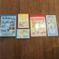 の*様 アーミーコハムなど平成レトロハメスターメモ帳セット 5冊 おまけシール付