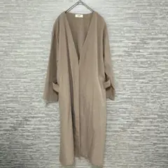 BEAMS HEART ノーカラー ロングコート ベージュのサムネイル