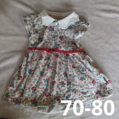 コンビミニ　ラップワンピース　70-80　ロンパース　カバーオール　花柄のサムネイル