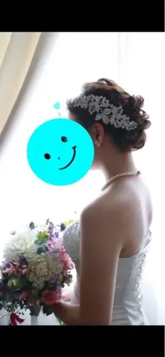 値下げしました！　ウェディング　ヘッドアクセサリー　ヘアドレス