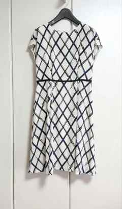 23区 Vingt-trois　格子柄　ワンピース　36　白