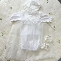 ベビードレス セレモニードレス　退院着　お宮参り　帽子靴下つき