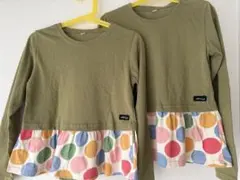 merci 長袖カットソー ドット柄 120cm.130cm 2枚セット
