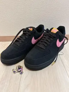 ナイキ エアフォースワン ブラック ピンク スエード 26.5 AF1