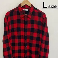 USA古着　フランネルシャツ　L　バッファローチェック　レッド　ブラック　ソノマ