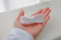 ヘアアクセサリー　ハンドメイド　ヘアクリップ　ピンク　リボン