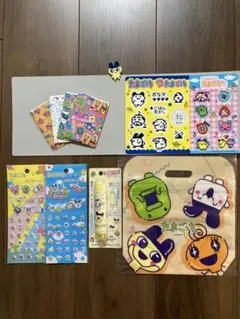 たまごっち　シールダス　ステッカー　ダブルテープ　底マチハンドルバッグ　クリップ