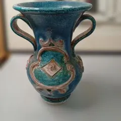 FLAVIA Montelupo Italy 陶器 花瓶 ブルー 値引き可 - メルカリ