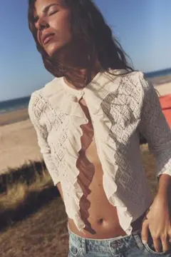 《新品》ZARA オープンニット カーディガン