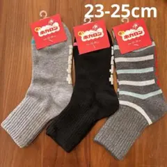 【新品】レディースソックス⭐︎ホカロン 総パイルソックス23-25cm 3足