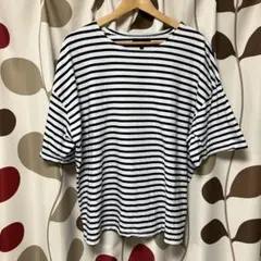 MONO-MART ボーダーTシャツ ホワイト×ブラック L