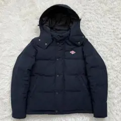 DANTON ダントン ショートダウンジャケット 36 ネイビー フード着脱可能