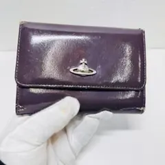 Vivienne Westwood 二つ折り財布 オーブ エナメル パープル