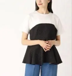 ビスチェドッキングTシャツ ブラック×ブラック