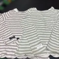 ever closet 長袖　ロンT 130サイズ　ボーダー　くすみカラー